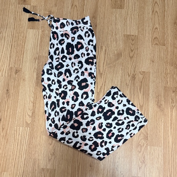 stars above Other - Stars Above Leopard Print Pajama Pants - Black and Pink